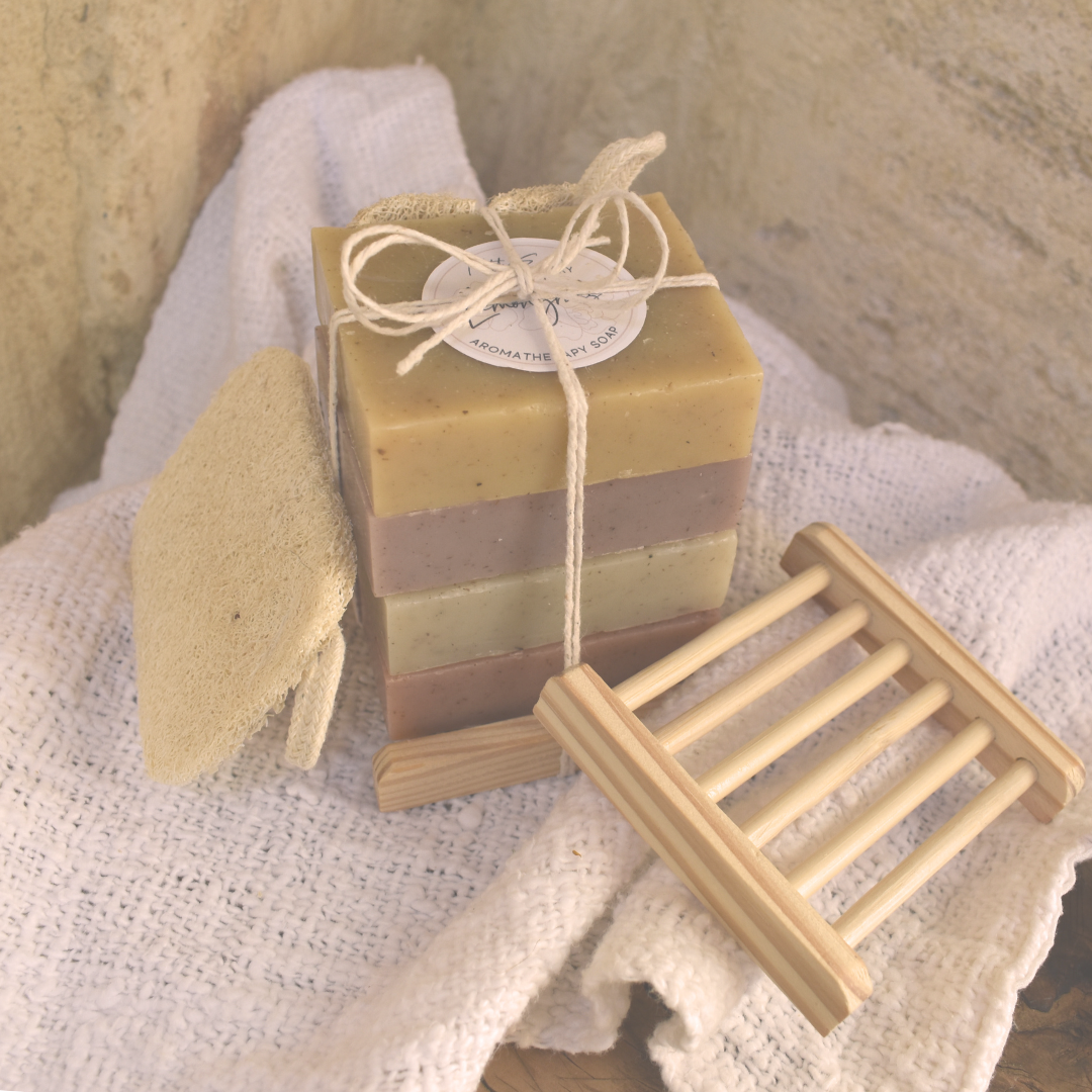 Soap Rack &amp; Loofah Pack - 4 Bars