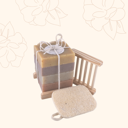 Soap Rack &amp; Loofah Pack - 4 Bars
